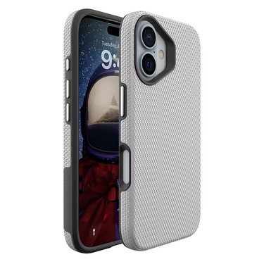 iPhone 16 Rugged Shockproof Case Cover: MagSafe Compatible, High-Quality, Fingerprint-Resistant, Hard Protection - Sliver